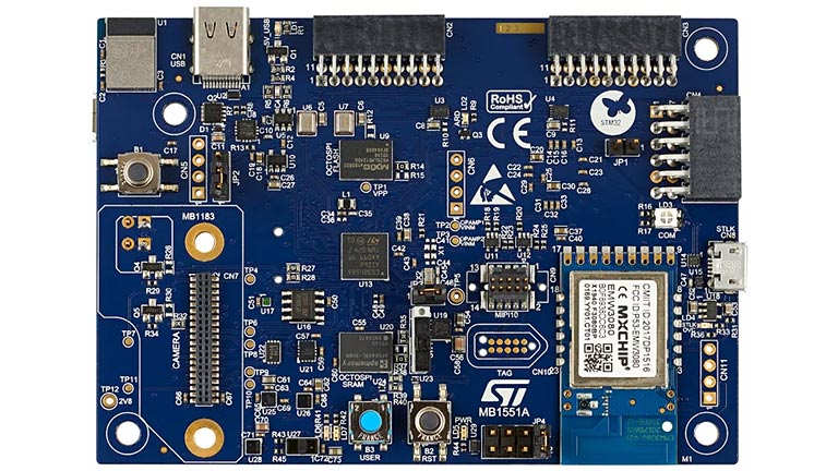 ST's STM32U5 Discovery Kit - top side of the board