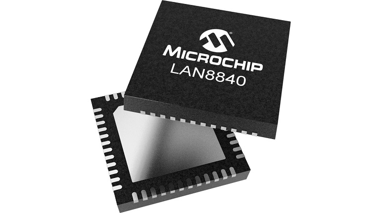 Microchip LAN8840 Ethernet transceiver - front and back side
