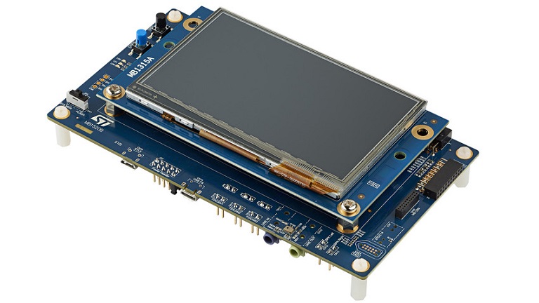 STMicroelectronics STM32 H735G-DK - angled view of the top side STMicroelectronics STM32 H735G-DK - angled view of the top side