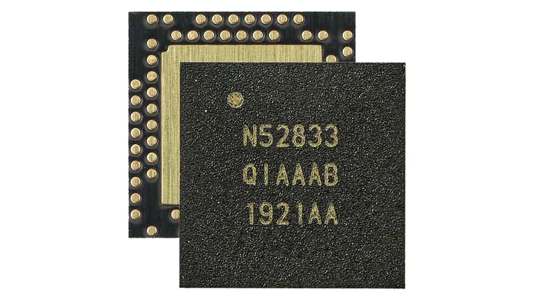 Nordic Semiconductor nRF52833 System-on-Chip - front and back side
