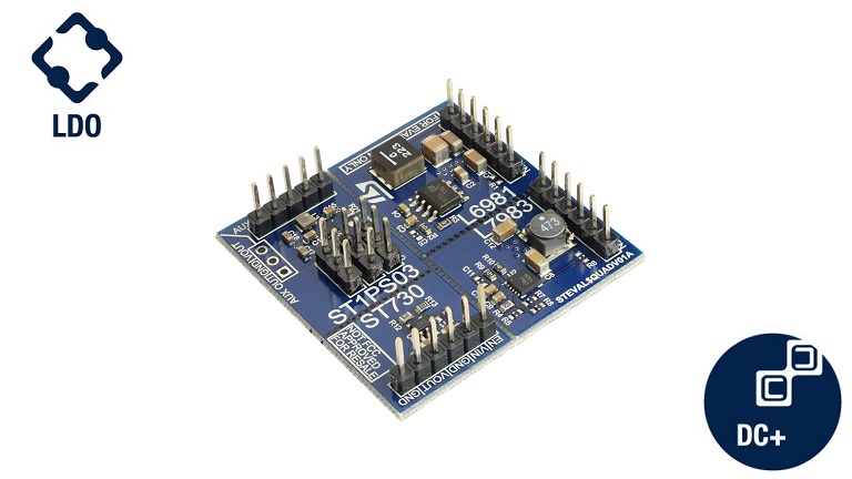 STMicroelectronics STEVAL-QUADV01 - top side of the board