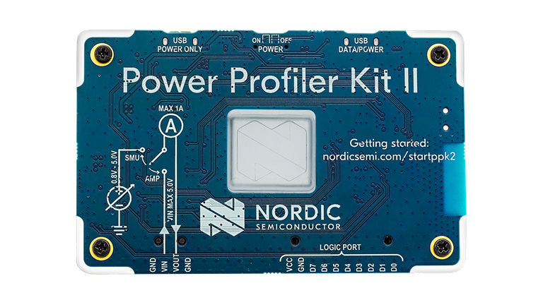 Top view of the Power Profiler Kit 2 from Nordic Semiconductor