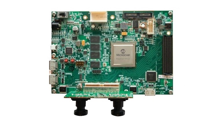 Microchip MPF300-VIDEO-KIT-NS - top side of the board