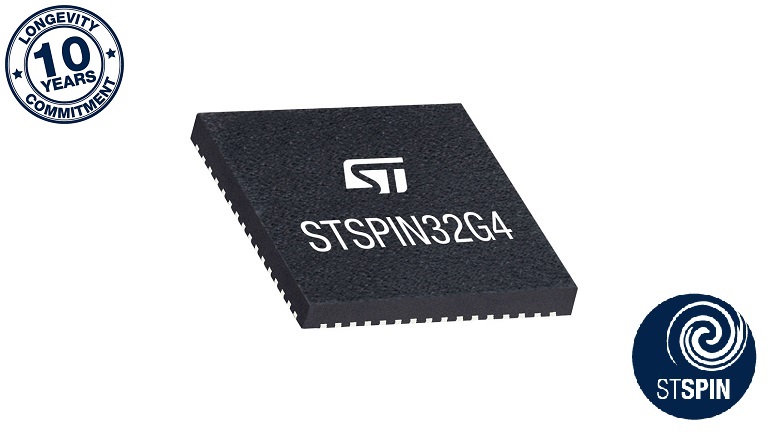 STMicroelectronics STSPIN32G4 - front side of the chip