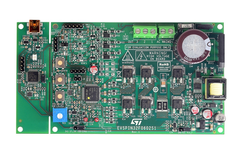 EVSPIN32F0602S1 evaluation board - top view EVSPIN32F0602S1 evaluation board - top view
