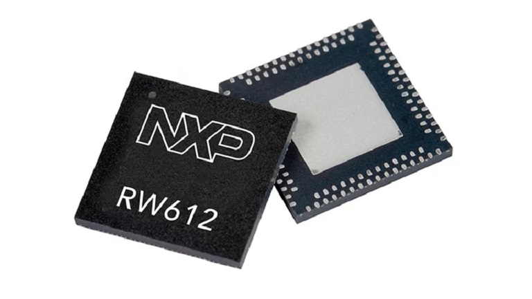 NXP RW612 - front and back side of the MCU