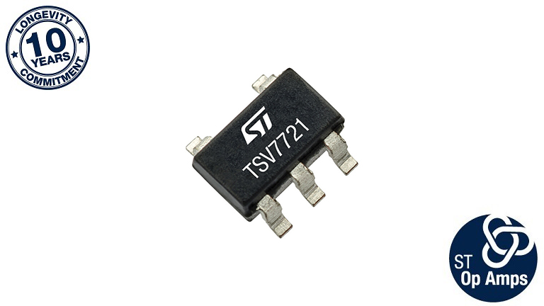 STMicroelectronics TSV7721 - front side view of the operational amplifier
