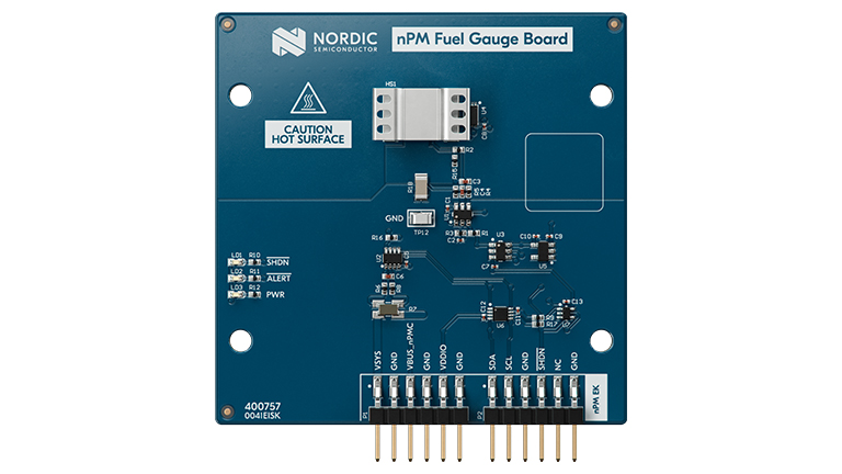 Nordic Semiconductor nPM Fuel Gauge - front side of the board