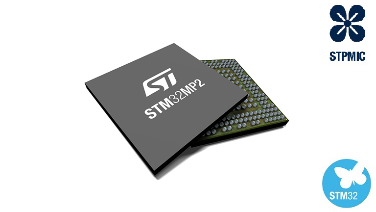 STMicroelectronics STM32MP2 - front and back side of the mpu