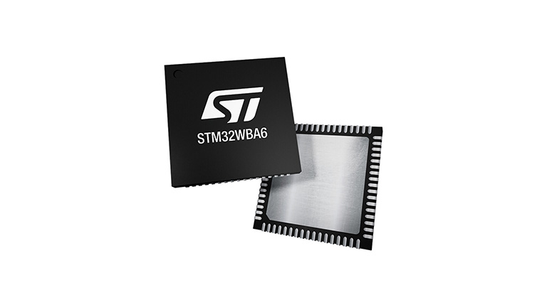 Front and back side of STMicroelectronics STM32WBA6x