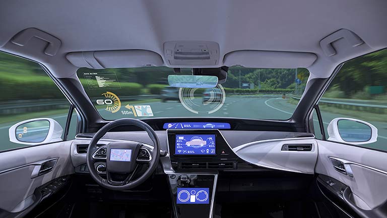 Interior of autonomous car
