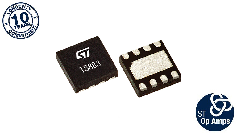 STMicroelectronics TS883 - front and back side of the comparator