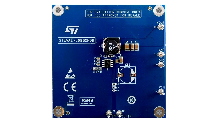 STMicroelectronics STEVAL-L6982CDR-MCU - top side of the board