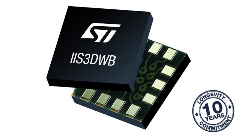 STMicroelectronics IIS3DWB - front and back side of the sensor