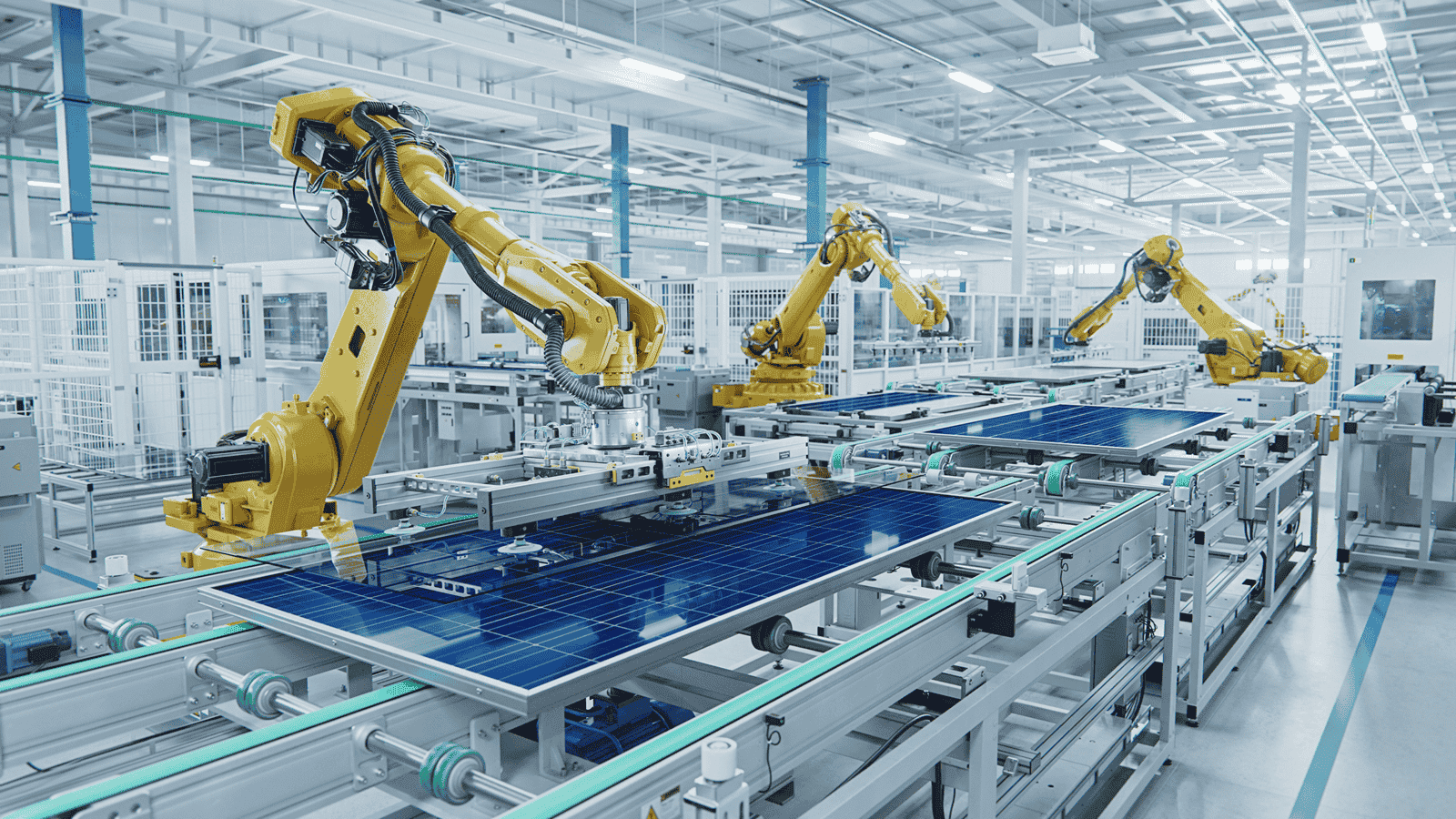 Autonomous robots in a factory coordinate