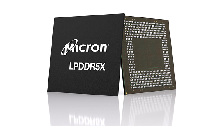 Micron's LPDDR5X - front and back side of the chip
