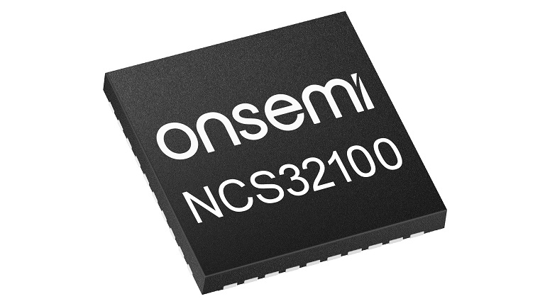 Front side of onsemi's NCS32100 rotary position sensor in QFN40 package