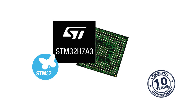 STMicroelectronics STM32H7A3 MCU - front and back side