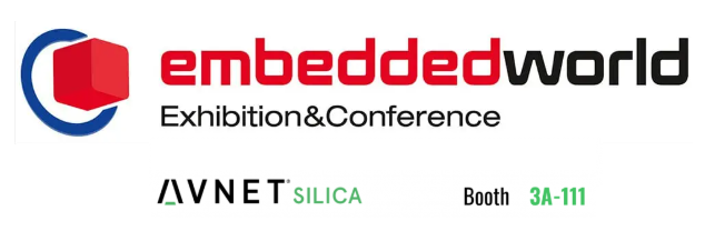 Embedded World & Avnet Silica logo with booth number for 2026 exhibition