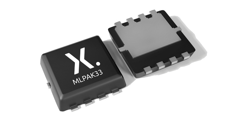 Nexperia MOSFET in MLPAK33 package - front and back side illustration