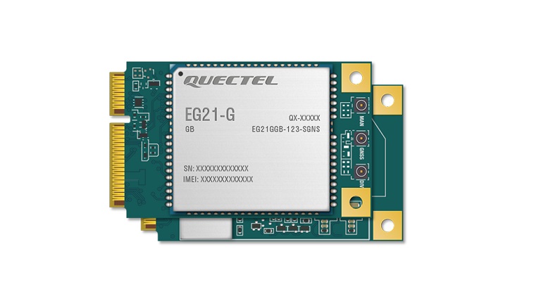 Quectel LTE EG21-G Mini PCIe - front side of the module