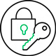 Icon of padlock and key