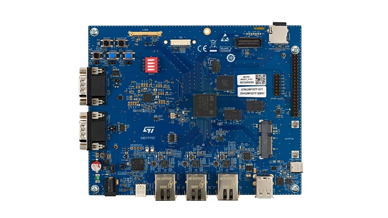 STMicroelectronics STM32MP257F-EV1 - top side of the board