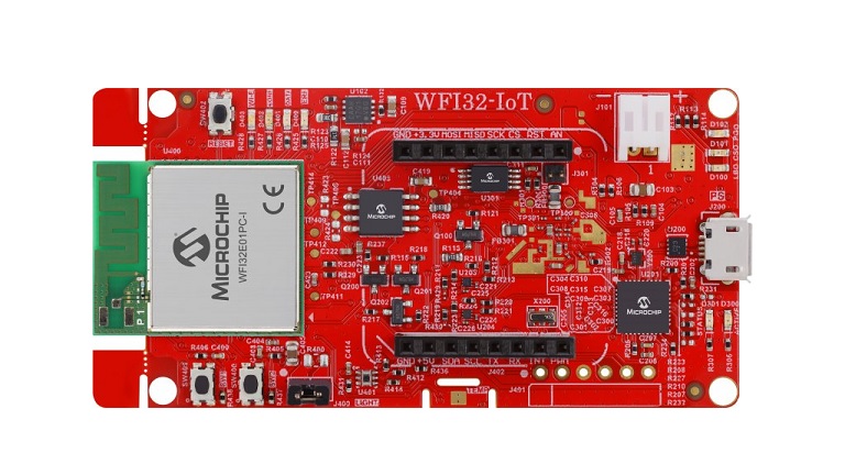 Microchip WFI32-IoT Development Board - top side