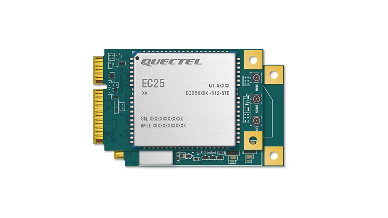 Quectel LTE EC25 Mini PCIe series - front side of the module