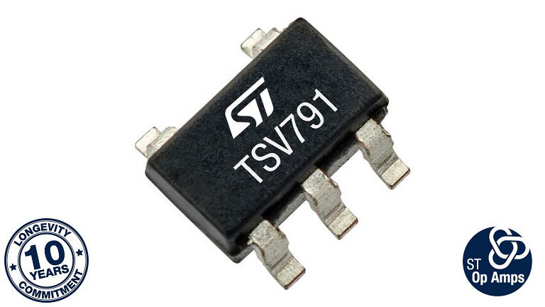 STMicroelectronics TSV791 - top side of the chip