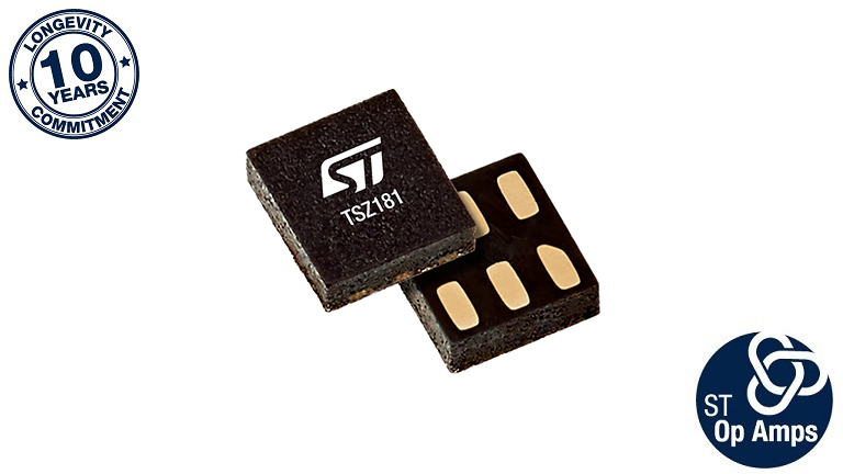 STMicroelectronics TSZ181 - front side view of the operational amplifier