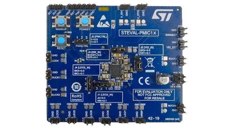 STMicroelectronics STEVAL PMIC1K1 - top view STMicroelectronics STEVAL PMIC1K1 - top view